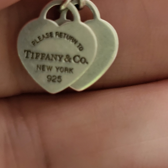 Tiffany Double Heart Tag Pendant ♥️ GREAT GIFT FOR MOTHER'S 🎁 DAY. - Picture 1 of 8